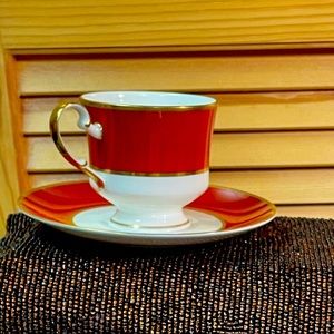 Mikasa Egyptian Terracotta Footed Cup and Saucer (2)